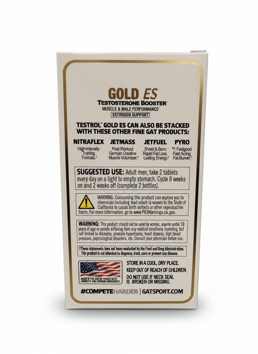 Gat Sport Testrol Gold Es Testosterone Booster 60 Tablets - back