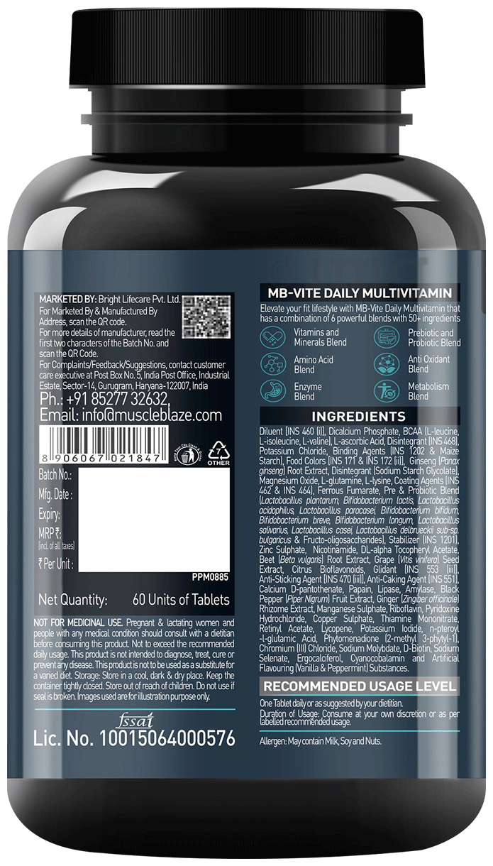 Muscleblaze Mb-Vite Daily Multivitamin 60 Tablets
