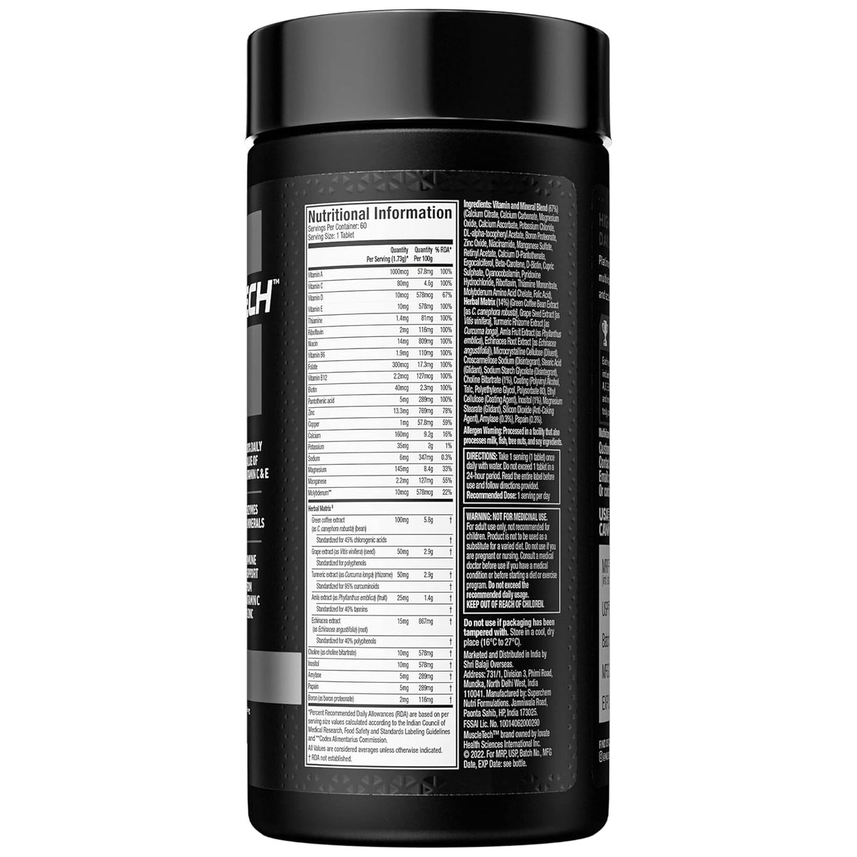 MuscleTech Platinum Multivitamin 60 Tablets