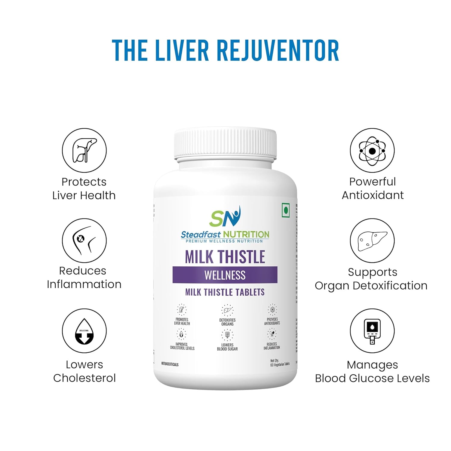 Steadfast Nutrition Wellness Combo Multivitamin Milk Thistle Fish Oil