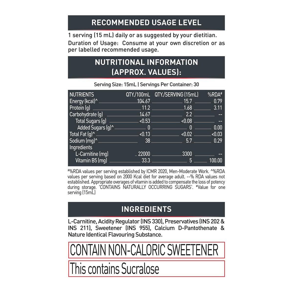 MUSCLEBLAZE L-CARNITINE PRO 3300 MG 450 ML KEY LIME