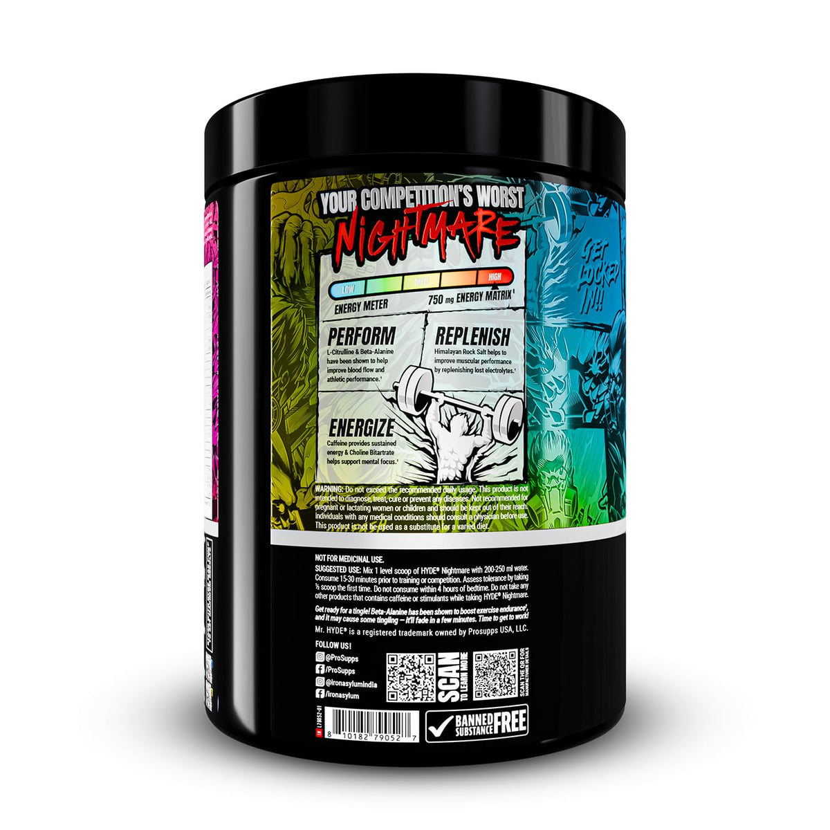 PROSUPPS HYDE NIGHTMARE PRE-WORKOUT 396 GM JAWBREAKER