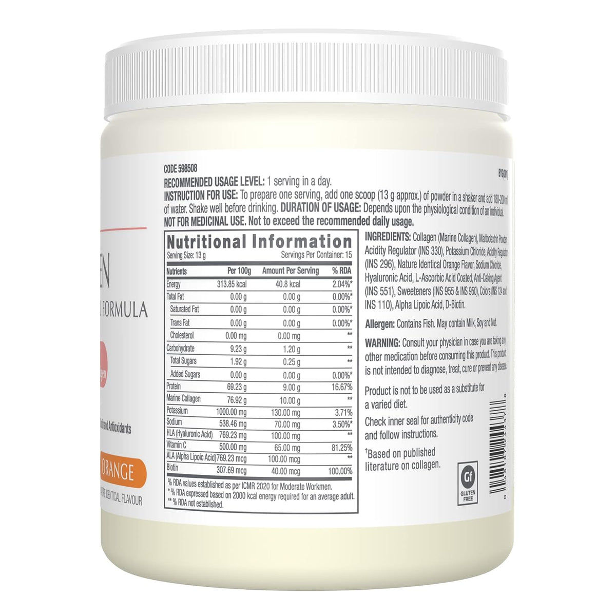 GNC COLLAGEN 200 GM ORANGE