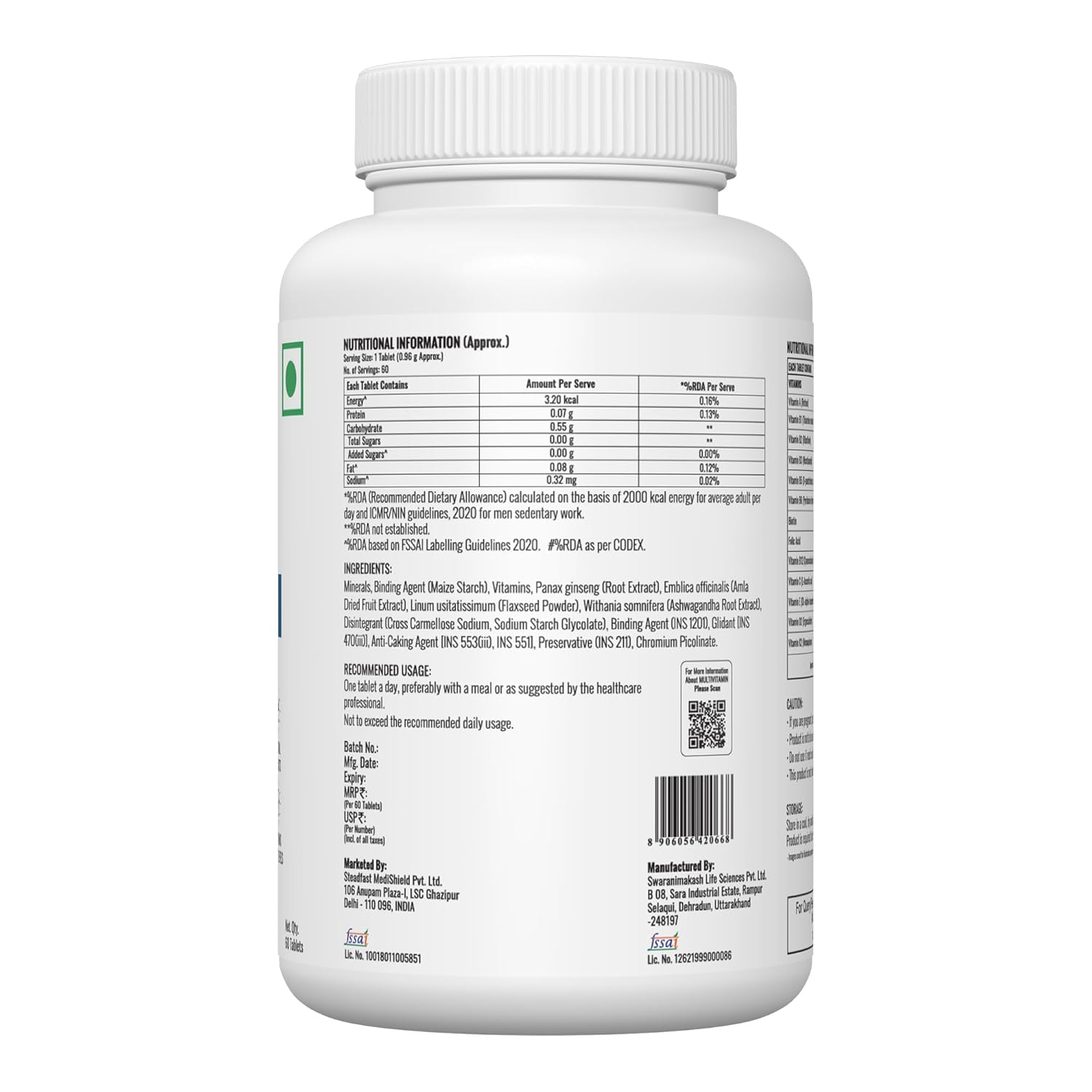 Steadfast Nutrition Wellness Combo Multivitamin Milk Thistle Fish Oil
