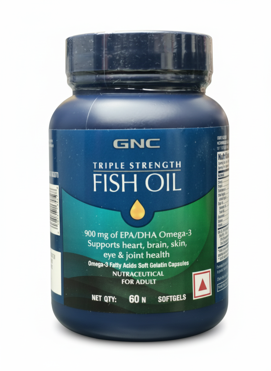 Gnc Triple Strength Fish Oil 60 Softgels - front