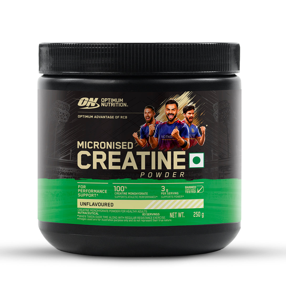 Optimum Nutrition Micronised Creatine 250 Gm Unflavoured - front