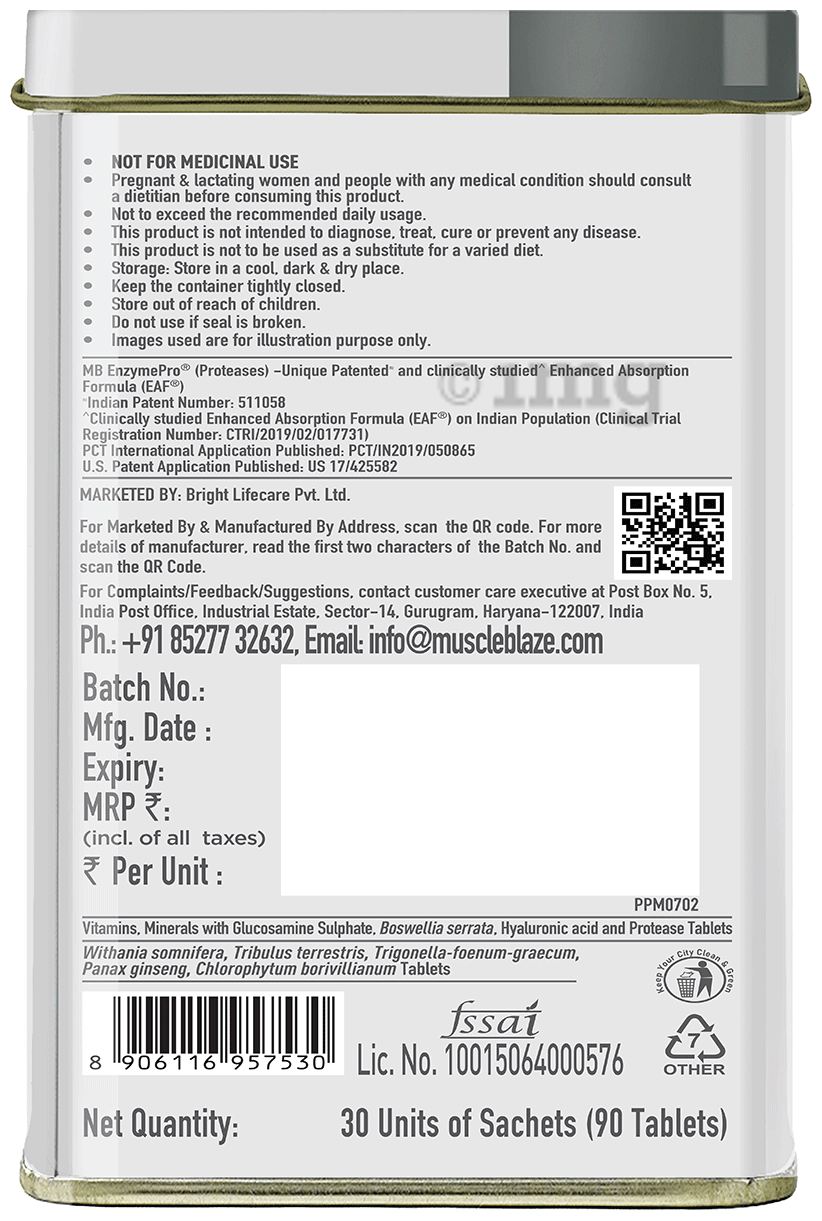 Muscleblaze Biozyme 5-In-1 Multivitamin 90 Tablets