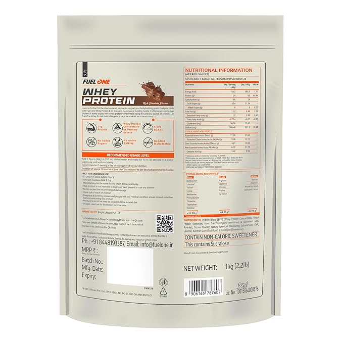 FUEL ONE WHEY PROTEIN 1 KG RICH CHOCOLATE