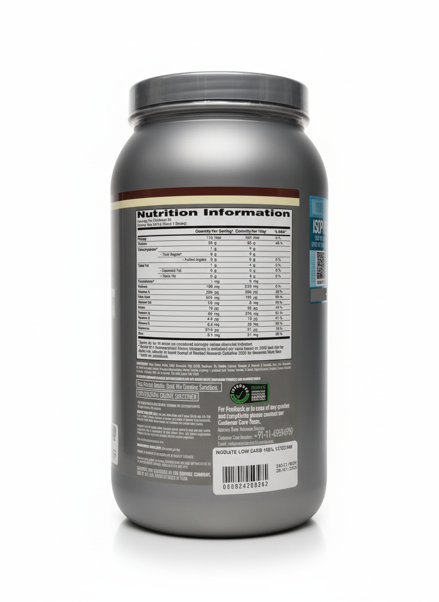 Isopure Low Carb 100% Whey Protein Isolate 1 Kg Cookies & Cream - back