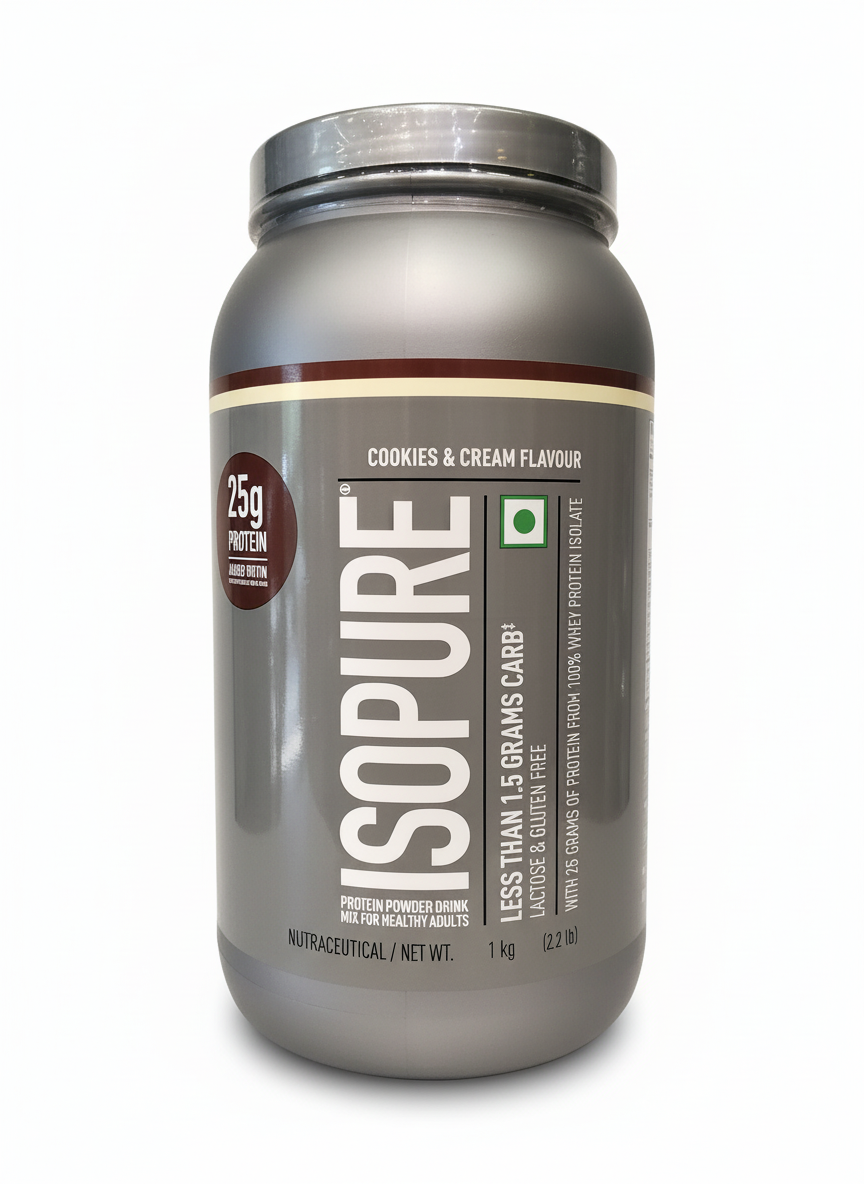 Isopure Low Carb 100% Whey Protein Isolate 1 Kg Cookies & Cream - front