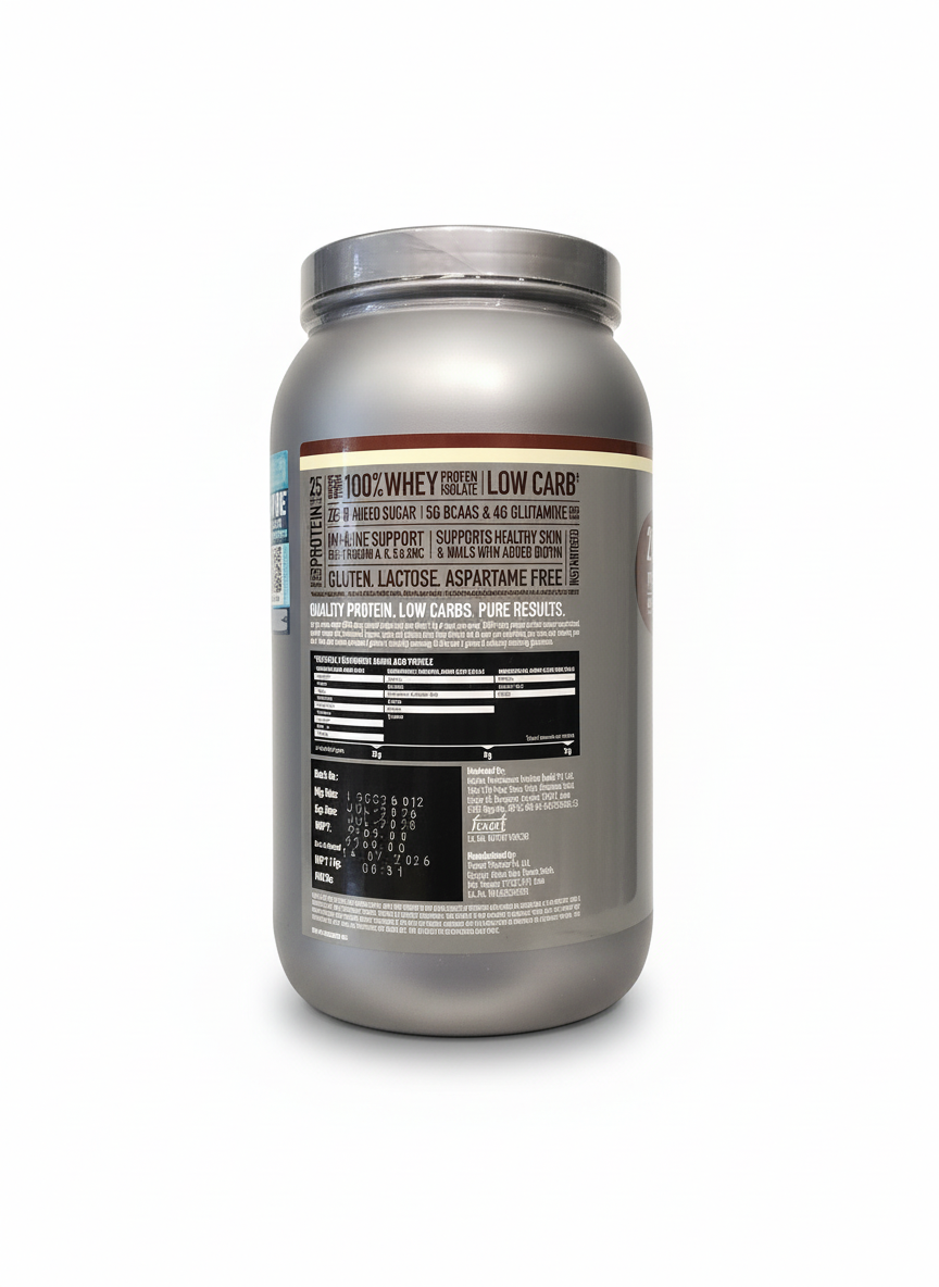 Isopure Low Carb 100% Whey Protein Isolate 1 Kg Cookies & Cream - side