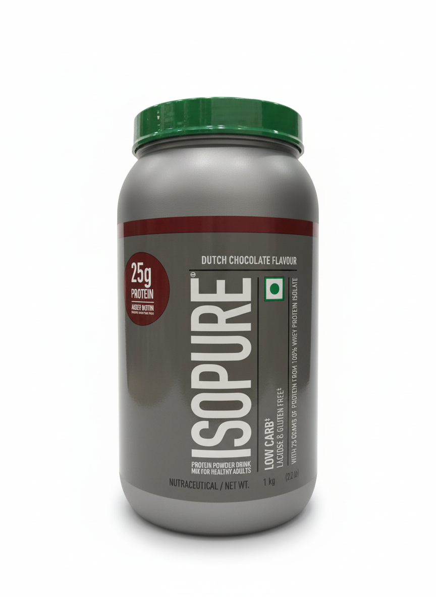 Isopure Low Carb 100% Whey Protein Isolate 1 Kg Dutch Chocolate - front