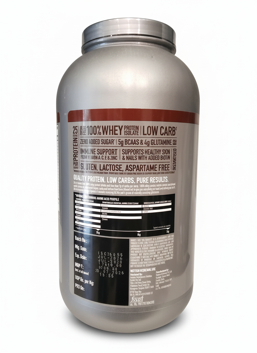 Isopure Low Carb 100% Whey Protein Isolate 2 Kg Dutch Chocolate - side