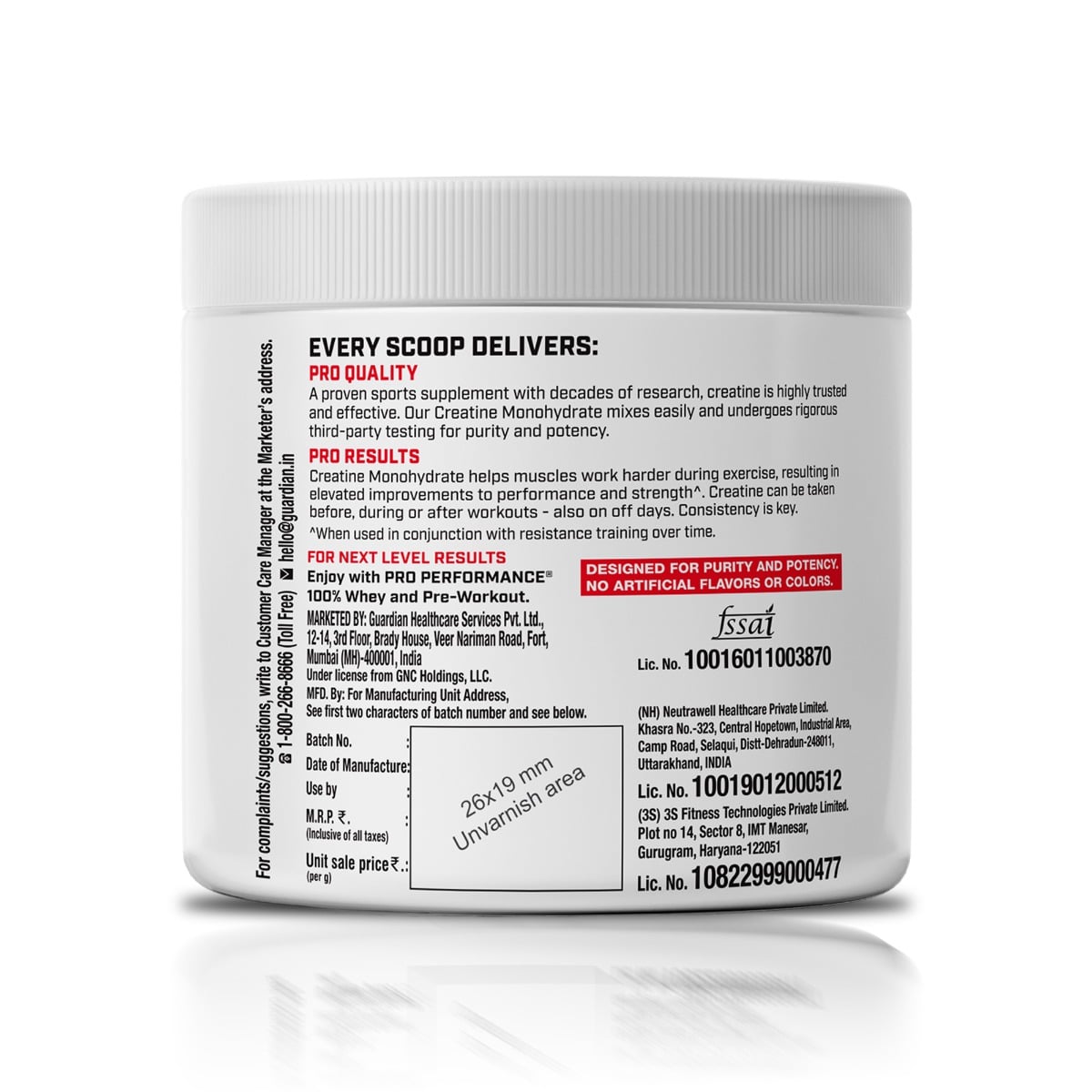 GNC Pro Performance Creatine 250 Gm Unflavored