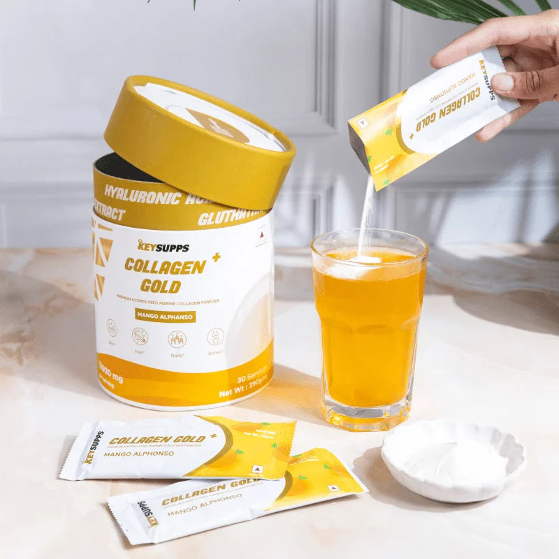 KEYSUPPS COLLAGEN+ GOLD 390 GM MANGO ALPHANSO