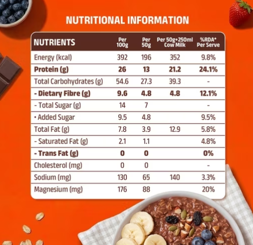 PINTOLA HIGH PROTEIN OATS 1 KG CHOCOLATE