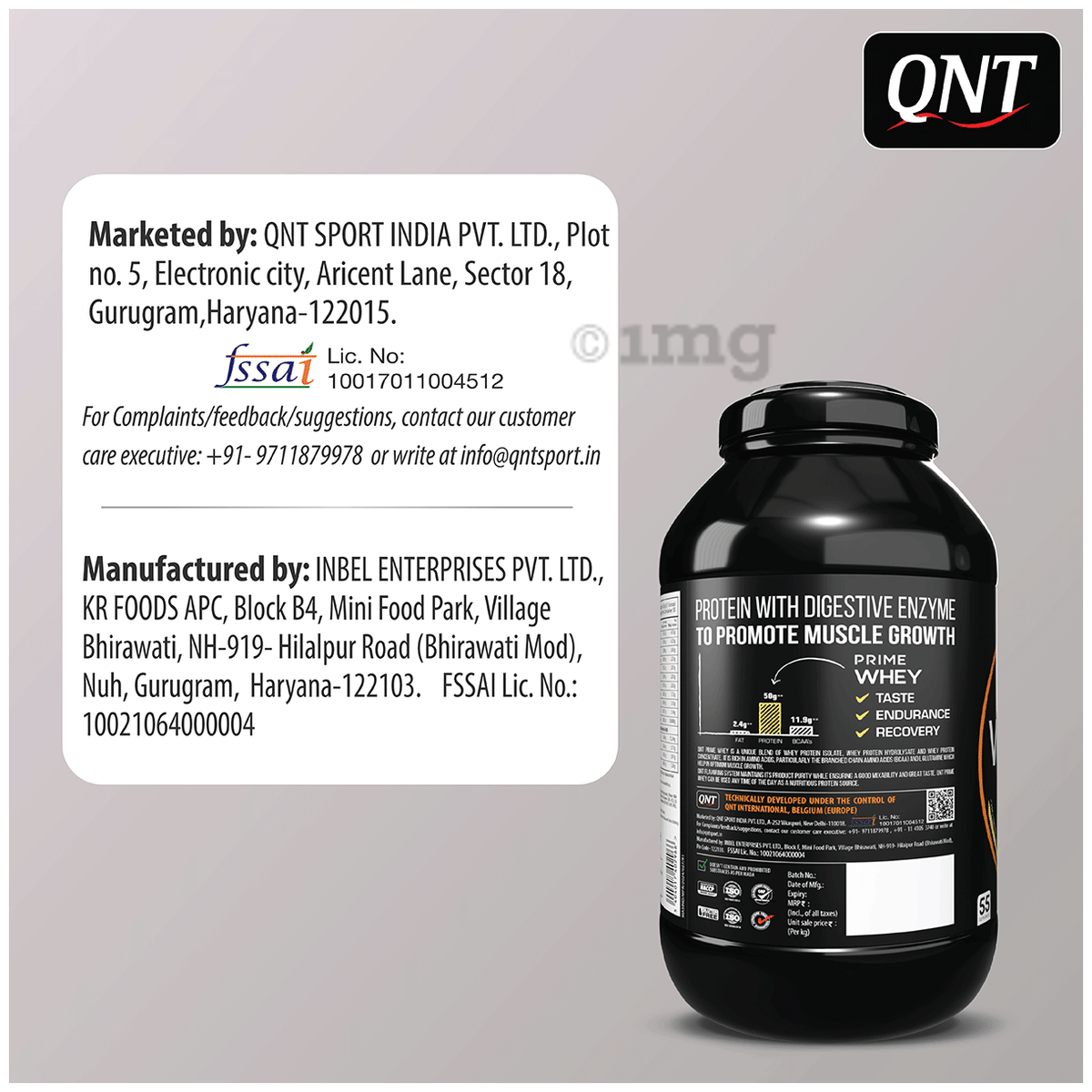 QNT Prime Whey 2 Kg Choco Badam