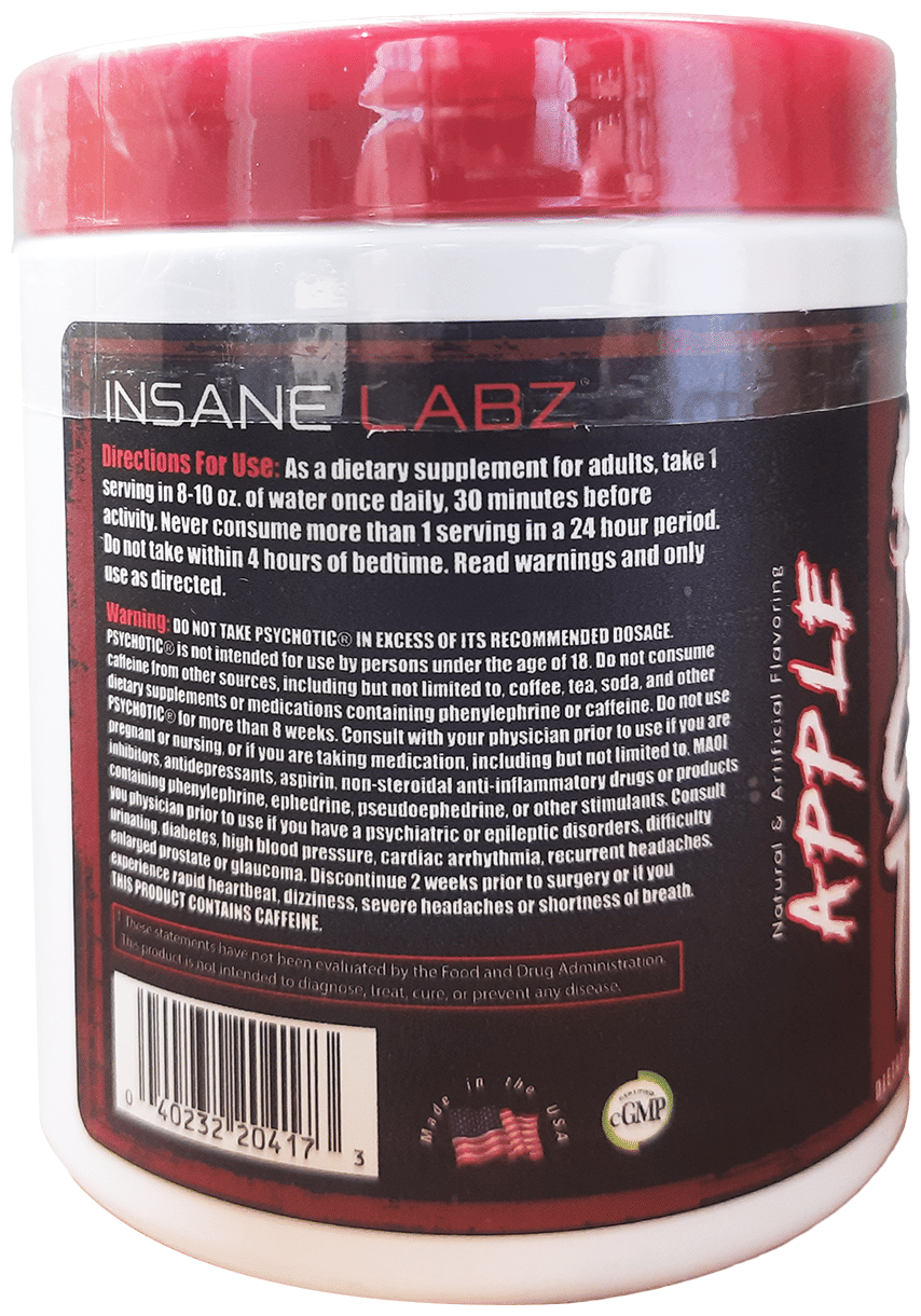 Insane Labz Psychotic Pre-Workout 220 Gm Apple