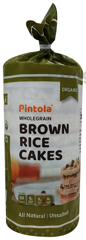 Pintola Wholegrain Brown Rice Cake 130 Gm All Natural Unsalted - front