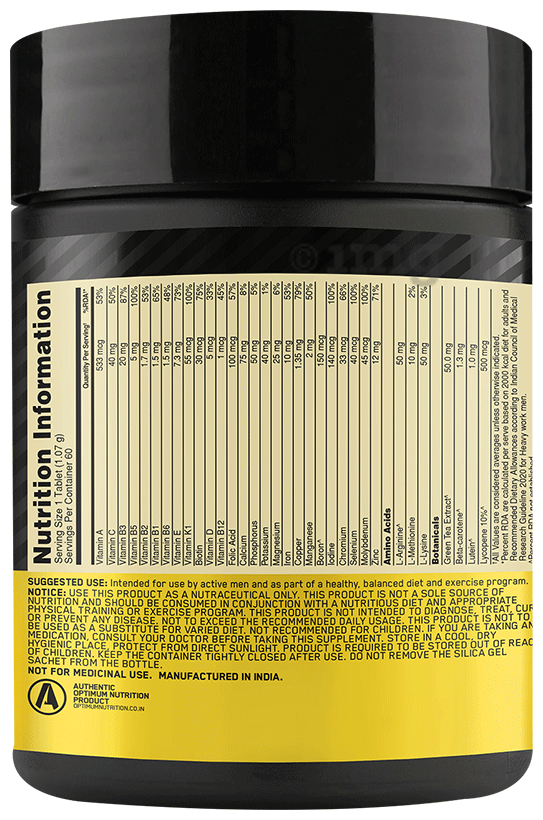 Optimum Nutrition Multivitamin For Men 60 Tablets