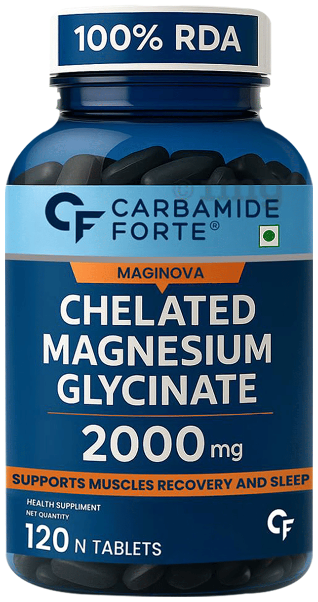 Carbamide Forte Maginova Chelated Magnesium Glycinate 2000 Mg 120 Tablets - front