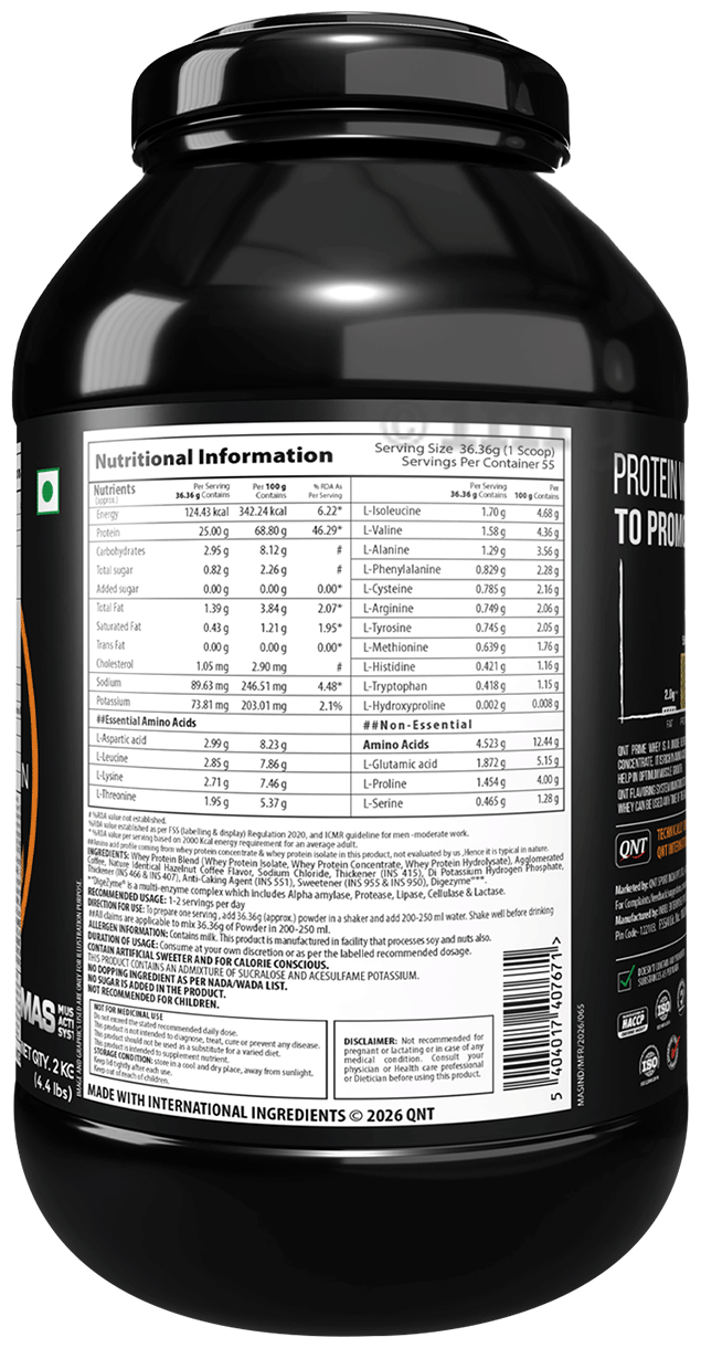 Qnt Prime Whey 2 Kg Hazelnut Coffee