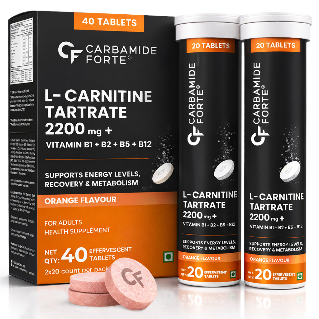 CARBAMIDE FORTE L-CARNITINE TARTRATE 2200 MG 40 TABLETS ORANGE