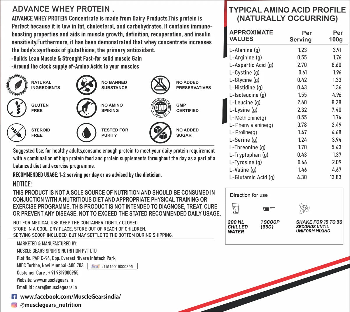 Muscle Gears Advanced Whey 2 Kg Hazelnut Chocolate