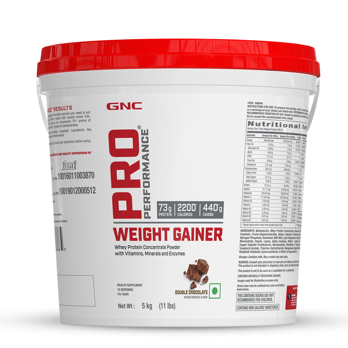 GNC PRO PERFORMANCE WEIGHT GAINER 5 KG DOUBLE CHOCOLATE