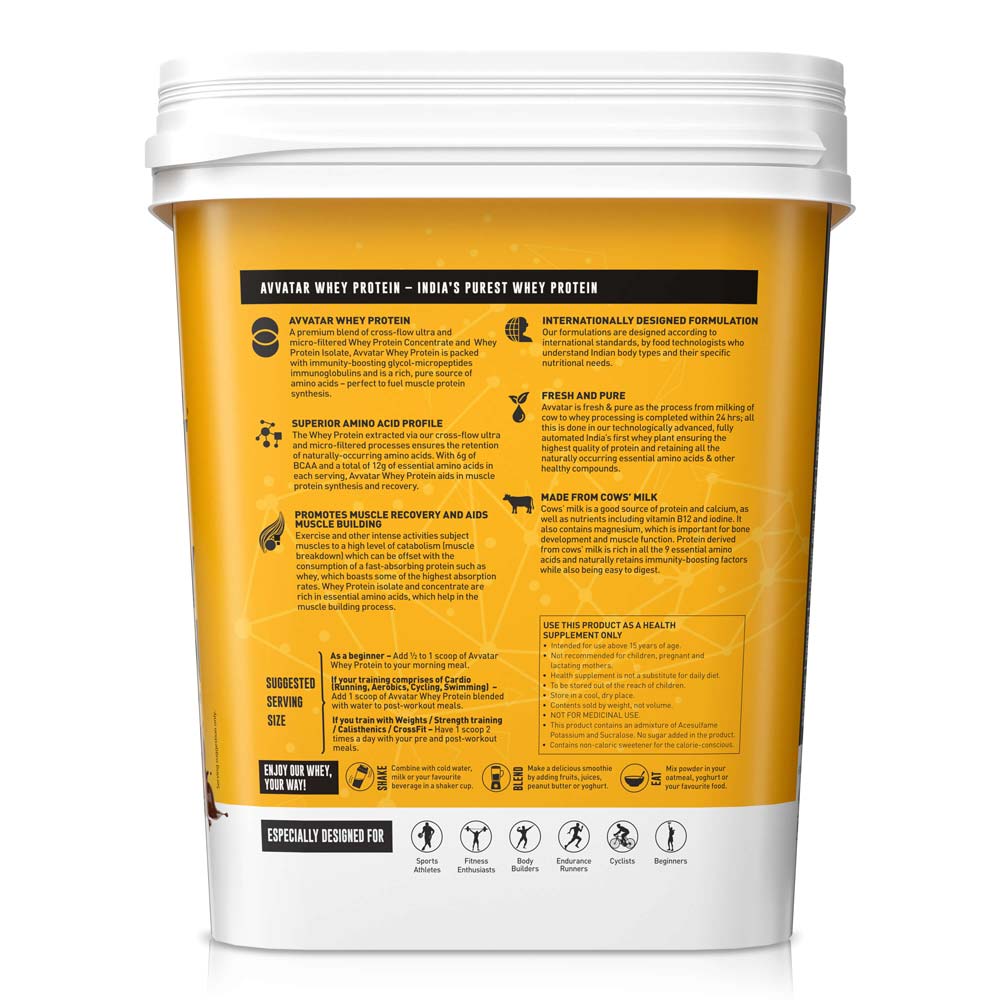 Avvatar Whey Protein 4 Kg Hazelnut Chocolate - Back