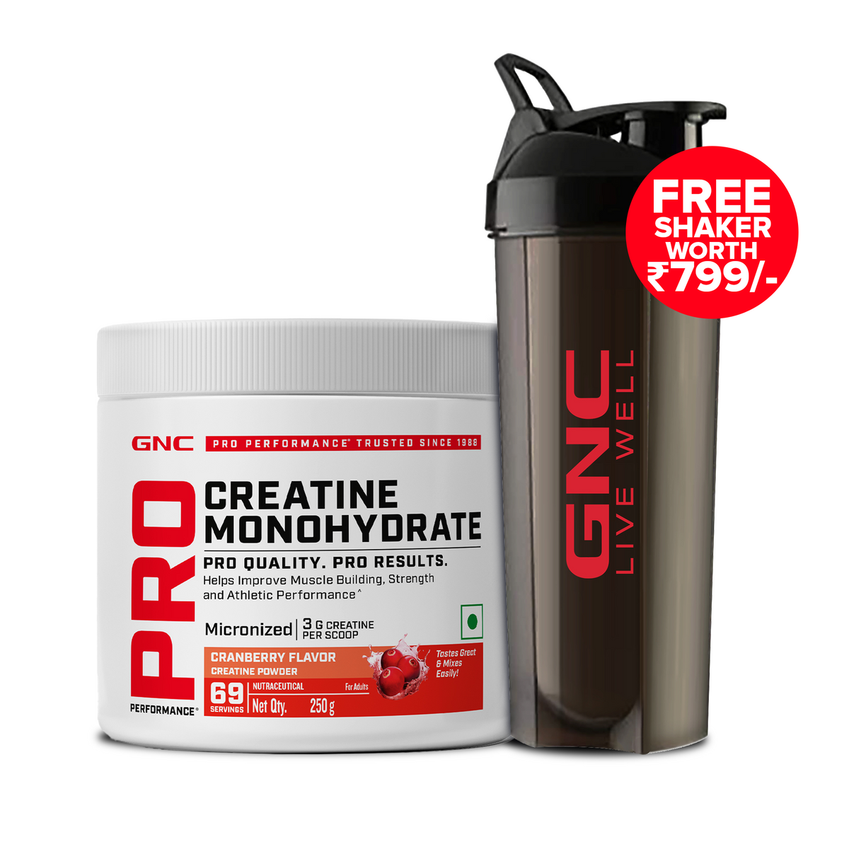 GNC PRO PERFORMANCE CREATINE 250 GM CRANBERRY