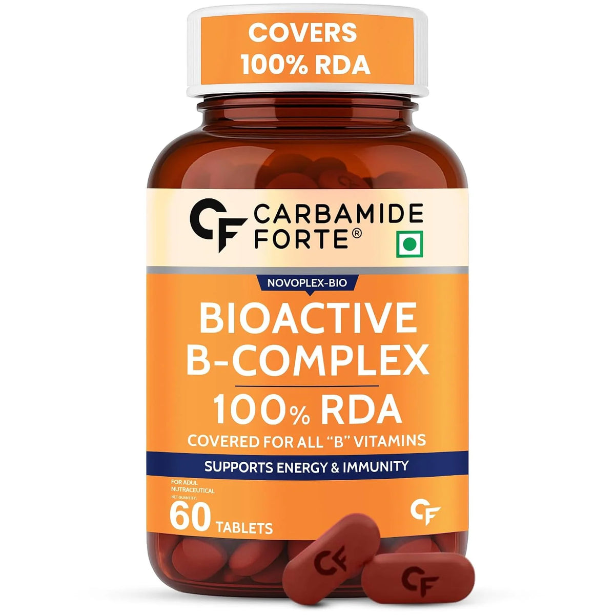 Carbamide Forte Novoplex-Bio Bioactive B-Complex 100% Rda 60 Tablets - front