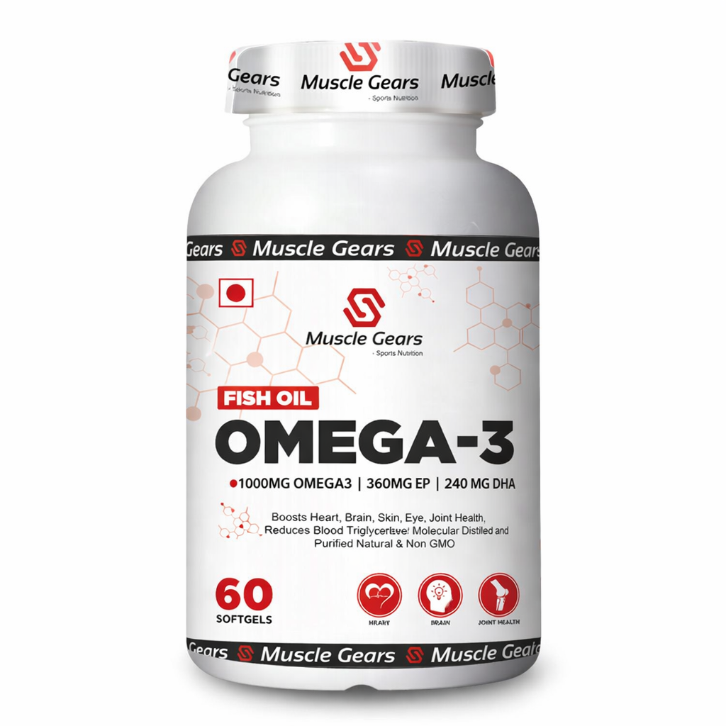 MUSCLE GEARS FISH OIL OMEGA 3 1000 MG 60 SOFTGELS