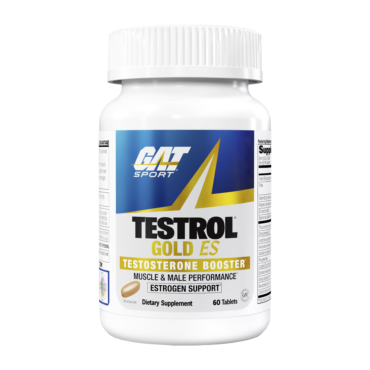 Gat Sport Testrol Gold Es Testosterone Booster 60 Tablets - Front