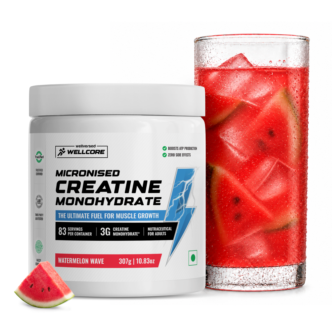 Wellcore Creatine Monohydrate 307 Gm Watermelon Wave - Front