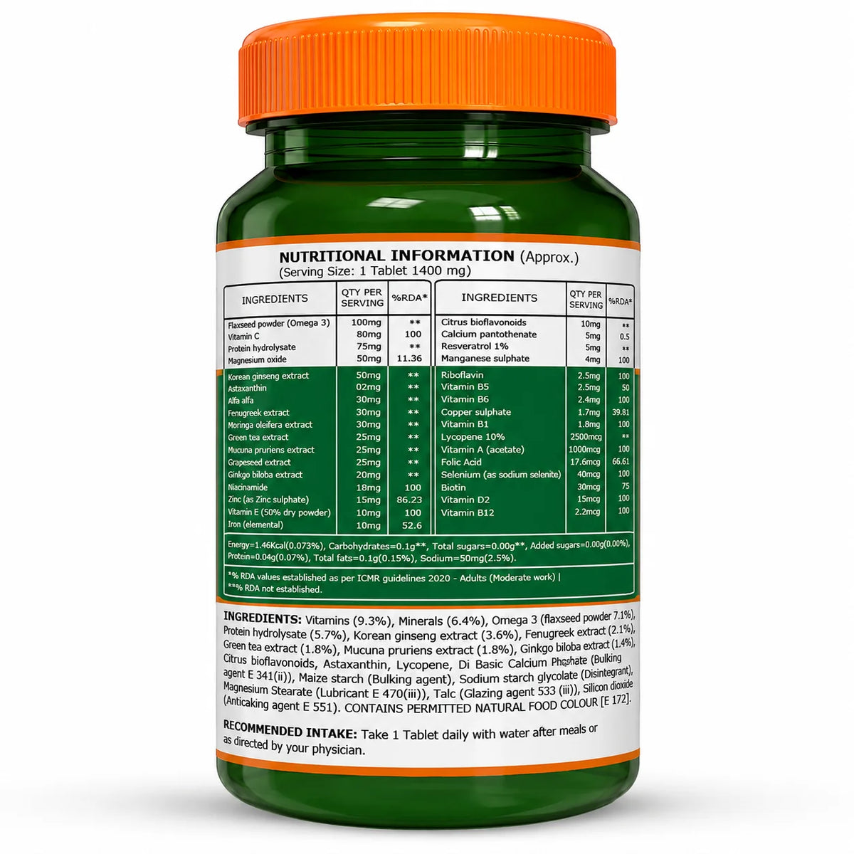 Pure Nutrition Multivitamin For Men 1400 Mg 60 Veg Tablets