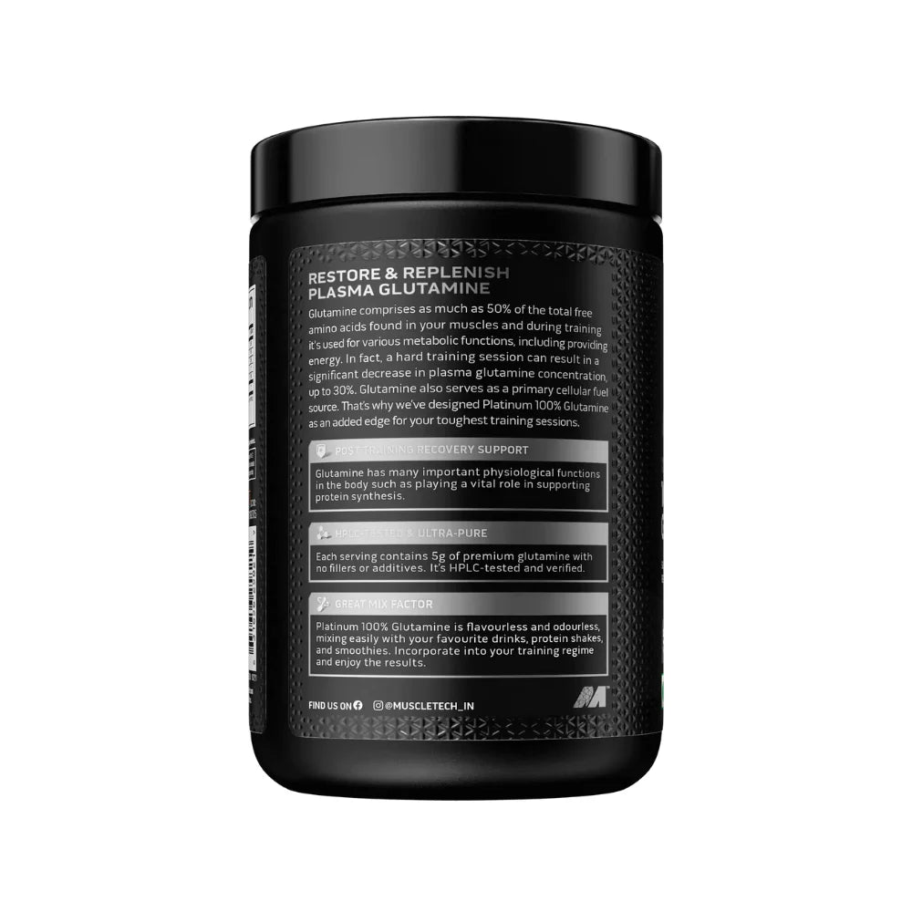 MUSCLETECH PLATINUM 100% GLUTAMINE 250 GM UNFLAVORED