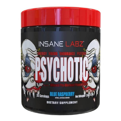 Insane Labz Psychotic Pre-Workout 220 Gm Blueraspberry - front