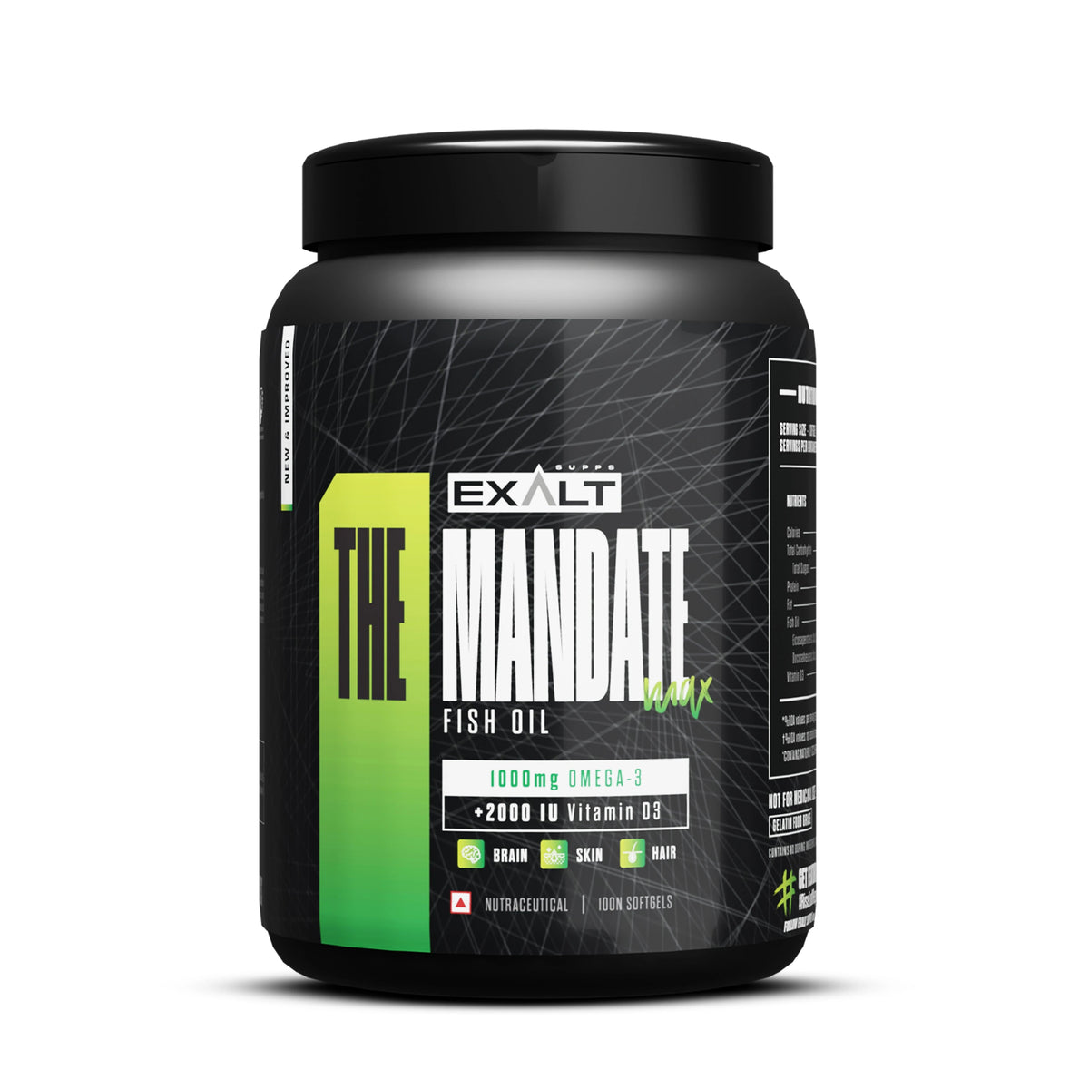 EXALT MANDATE MAX FISH OIL OMEGA 3 100 CAPSULES