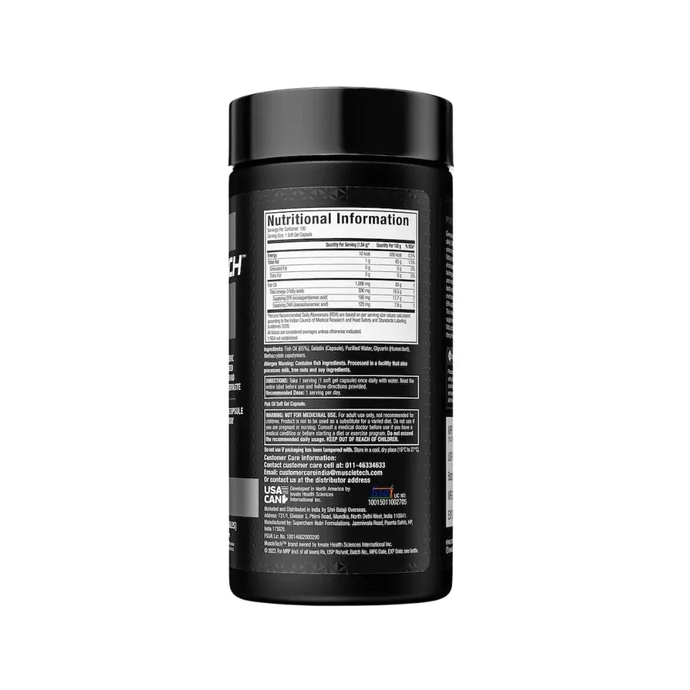 Muscletech Platinum 100% Fish Oil Omega-3 100 Capsules