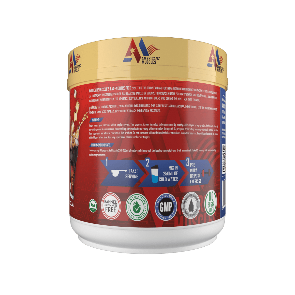 Americanz Muscles Eaa+Nootropics 8:1:1 300 Gm Cola