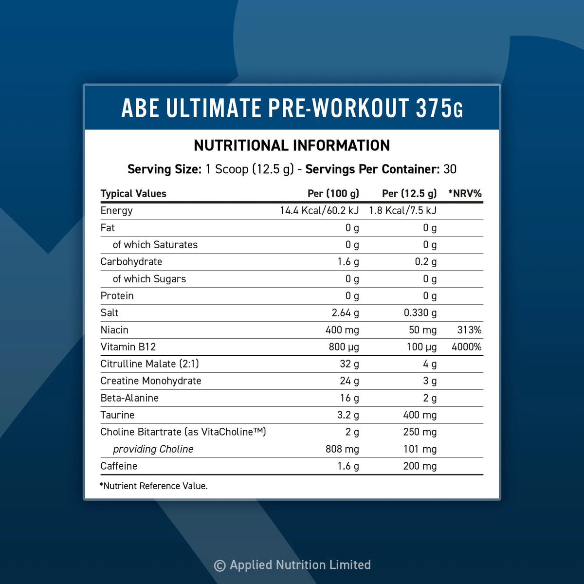 Applied Nutrition Abe Pre Workout 30 Servings Energy Flavour
