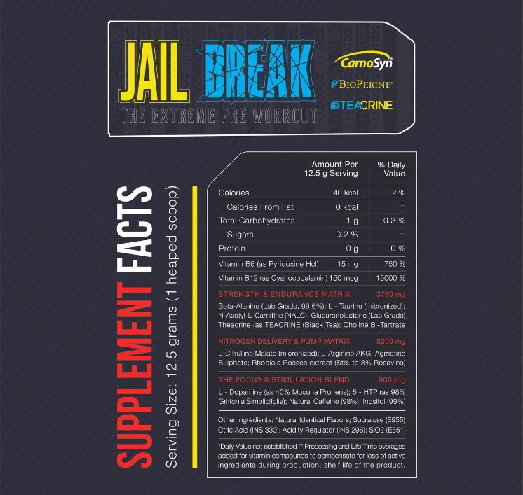 Freak Labs Jail Break Pre-Workout 375 Gm Blueberry Ice