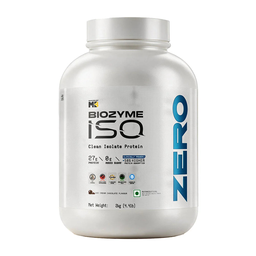 Muscleblaze Biozyme Iso Zero Low Carb 2 Kg Ice Cream Chocolate - front