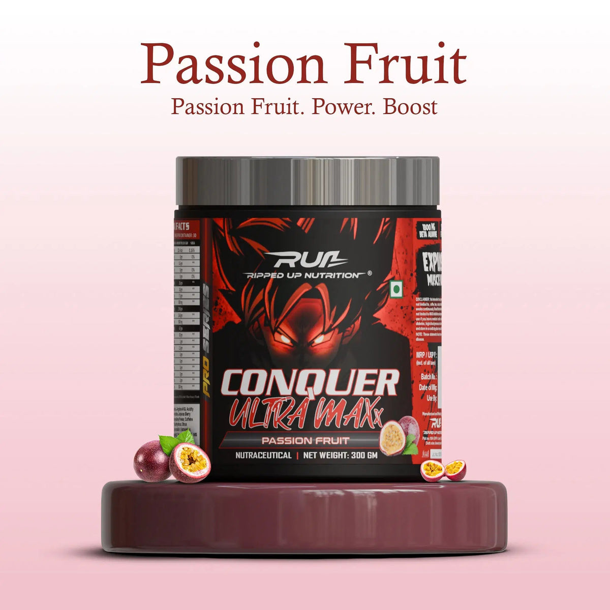RIPPED UP NUTRITION PRE-WORKOUT ULTRA MAXX CONQUER 300 GM PASSION FRUIT