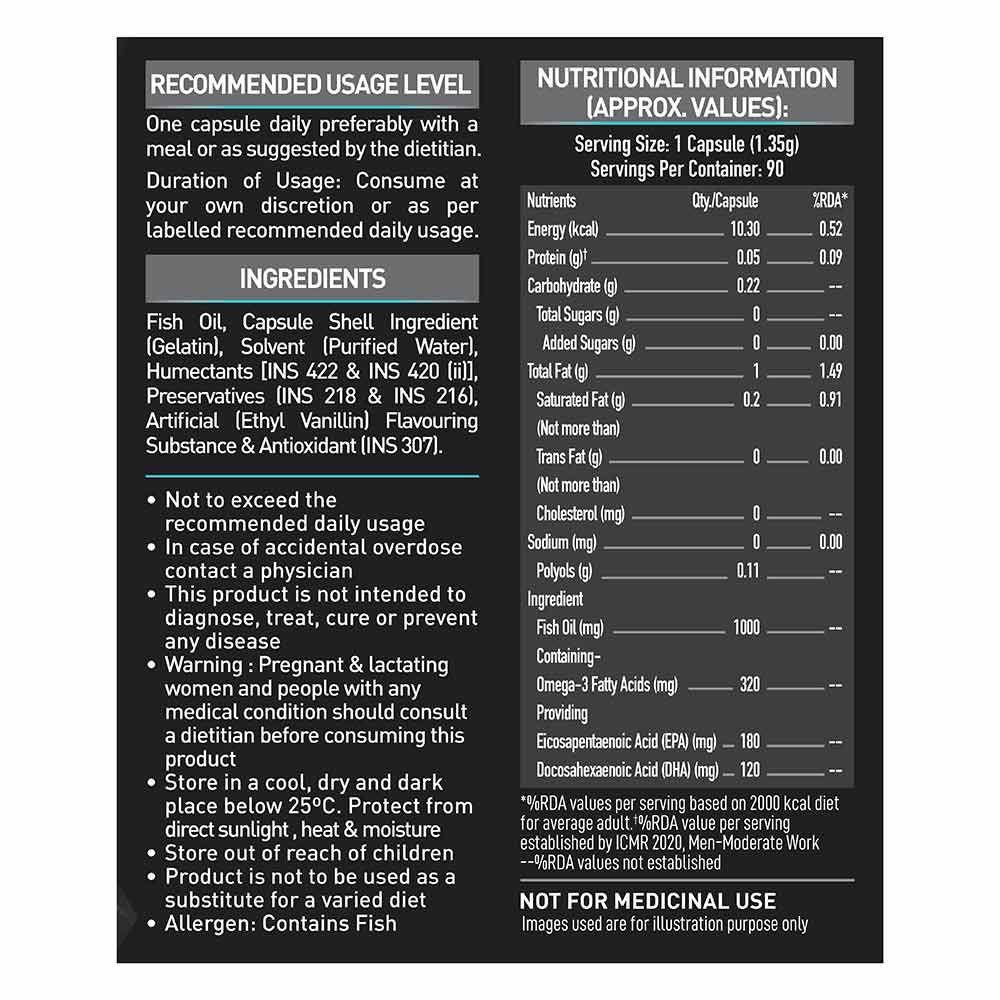 MUSCLEBLAZE FISH OIL 1000 MG 90 CAPSULES
