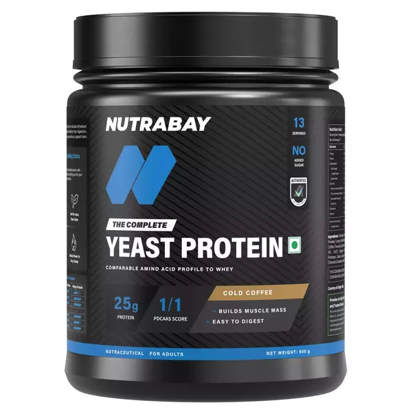Nutrabay Yeast Protein 500 Gm Cold Coffee - front