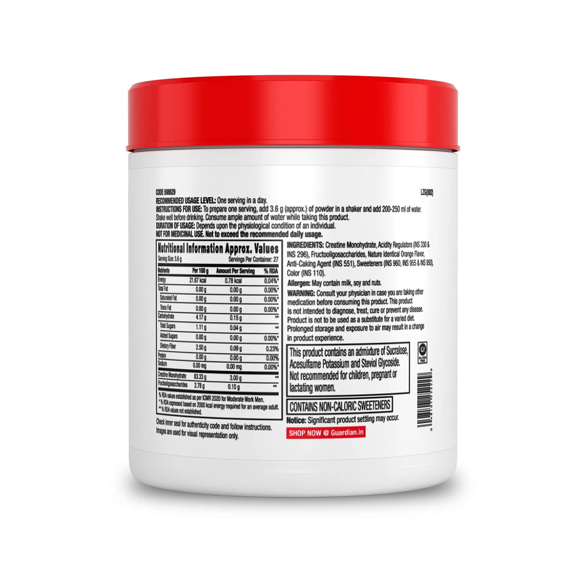 Gnc Pro Performance Creatine 100 Gm Orange