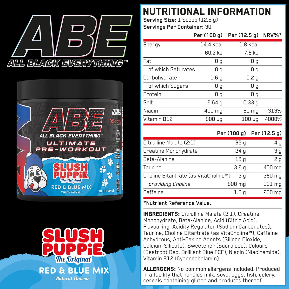 Applied Nutrition Abe Pre Workout 30 Servings Red & Blue Mix - front