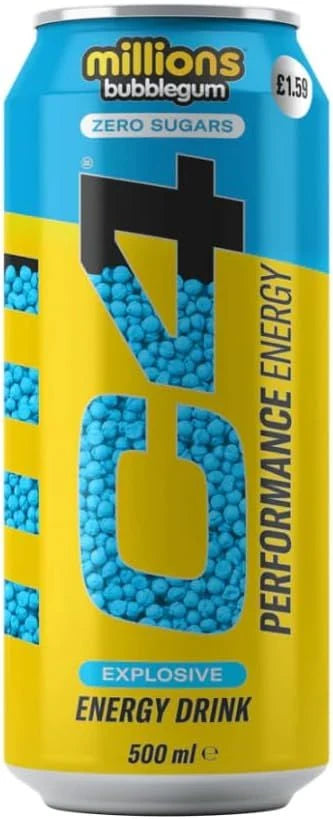 C4 Performance Energy Drink 500 Ml Millions Bubblegum - front